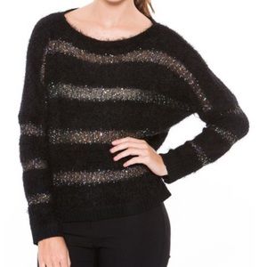 CECICO Black Sequin Stripe Sweater